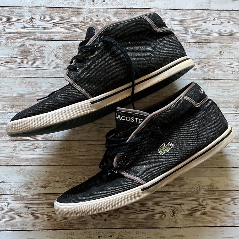 LACOSTE Sport ortholite mens sneakers black lace up sz 12 high top style uc